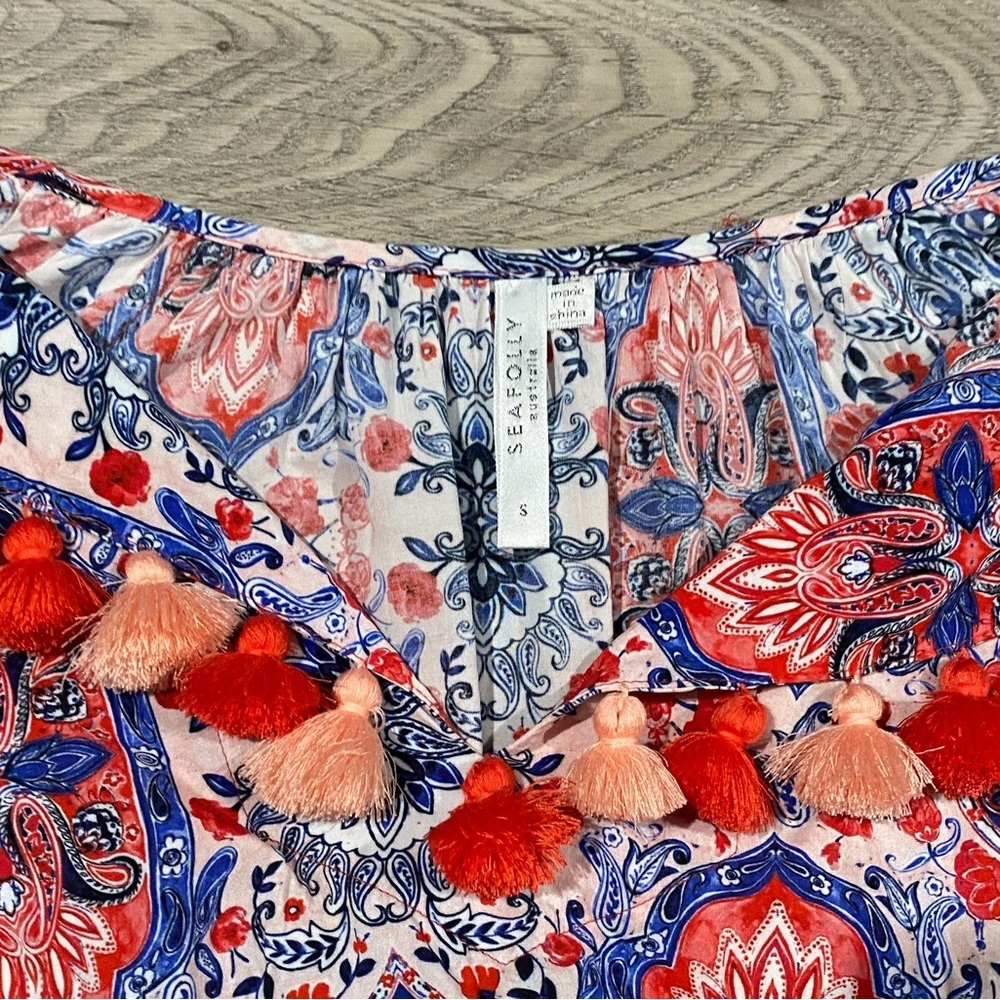 Seafolly Paisley Print Tassel Beach Coverall‎ - Picture 4 of 4